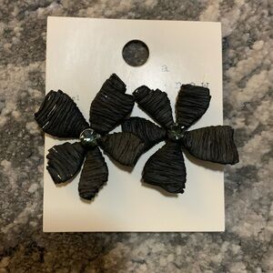 Black flower earrings